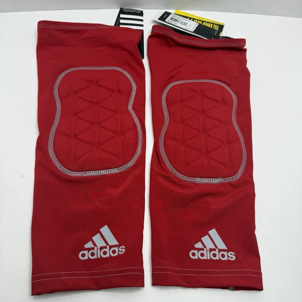 Adidas ClimaCool Ironskin Padded Knee Sleeves Pair Red Medium TP69A NEW